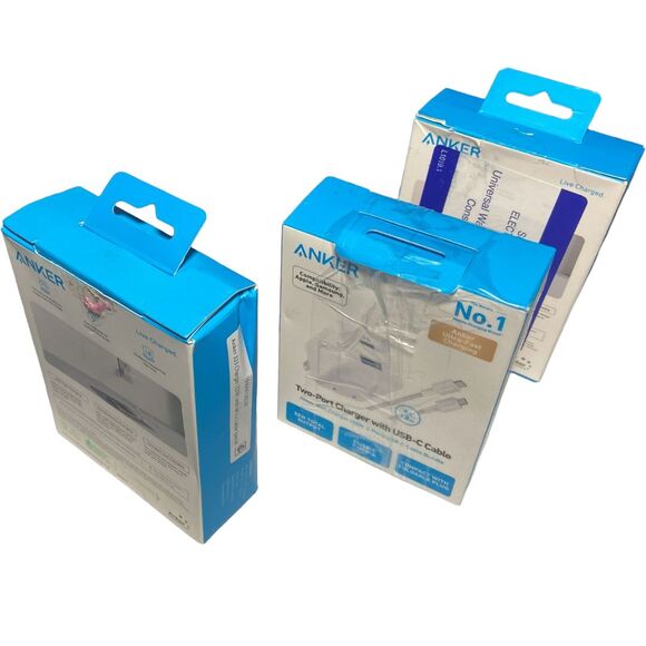 Anker 33W 2‑Port USB‑C Wall Charger + 6ft Cable White Lot of 3 NEW Box Wear - Picture 10 of 10